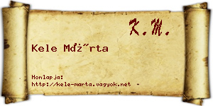 Kele Márta névjegykártya